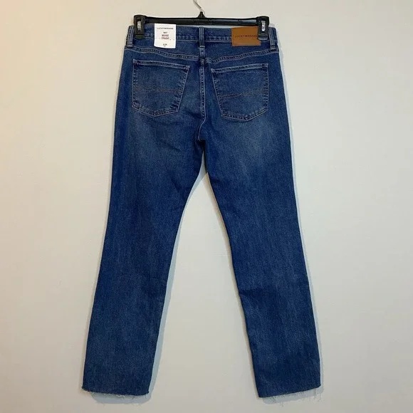 Lucky Brand Sweet Mid Rise Straight Cutoff Jeans Women's 8/29 Ankle Medium Wash - Picture 2 of 13